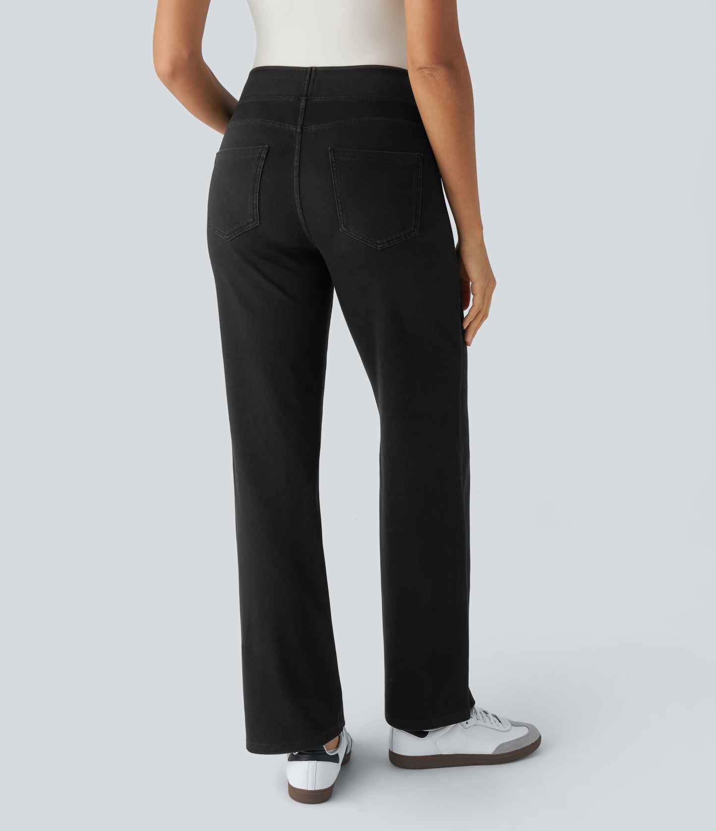 FlexHigh Waisted Pockets Straight Leg Work Jeans