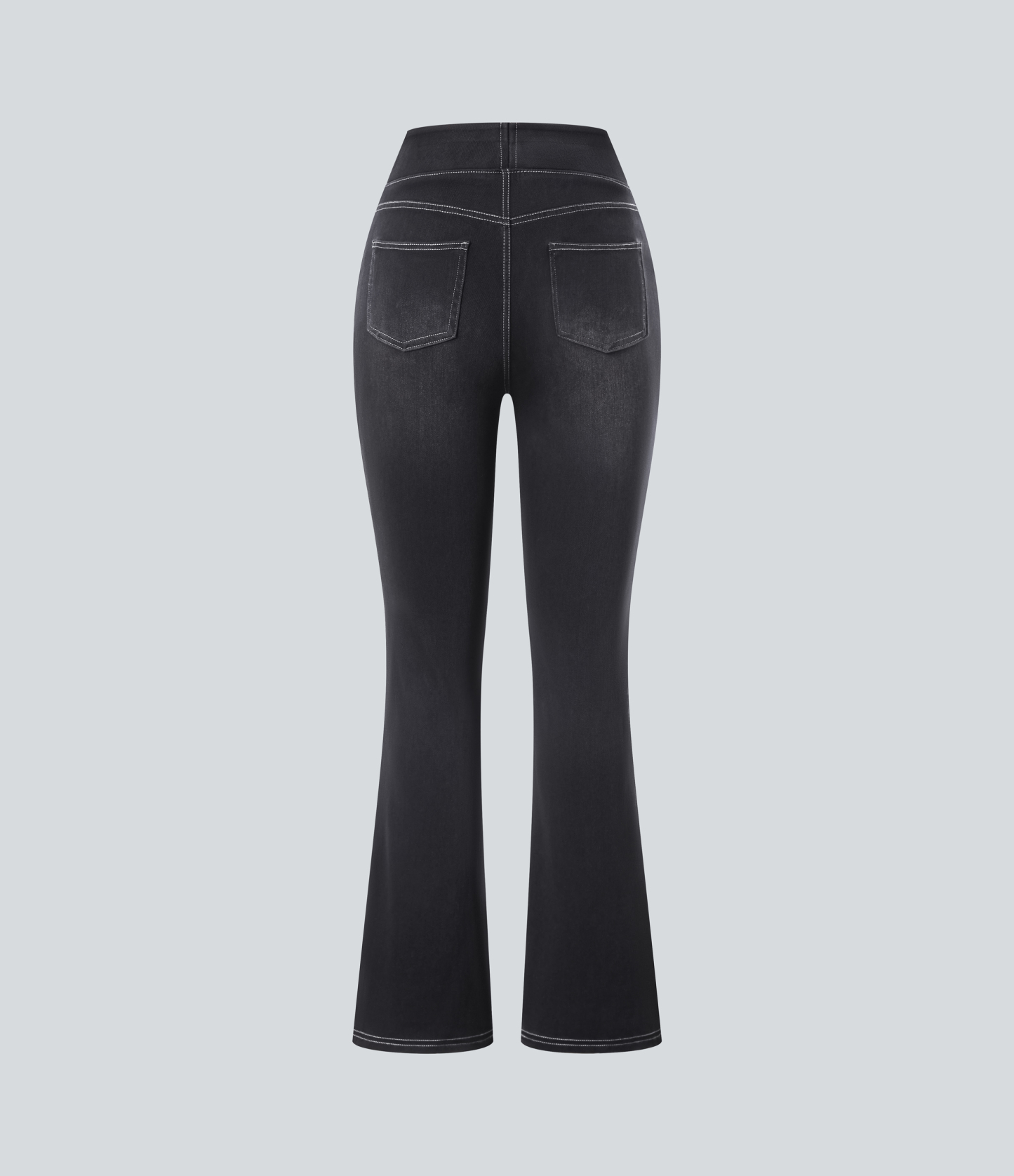 FlexHigh Waisted Pockets Washed Casual Bootcut Jeans