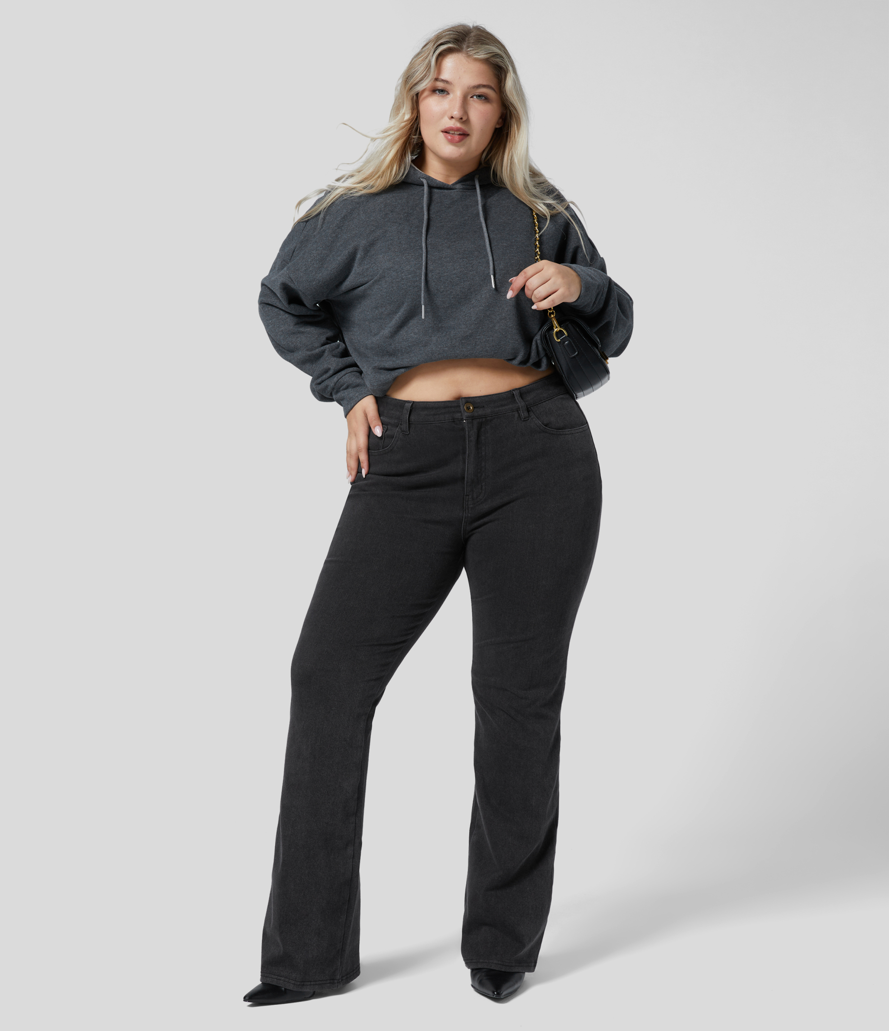 FlexMid Rise Pockets Casual Plus Size Jeans