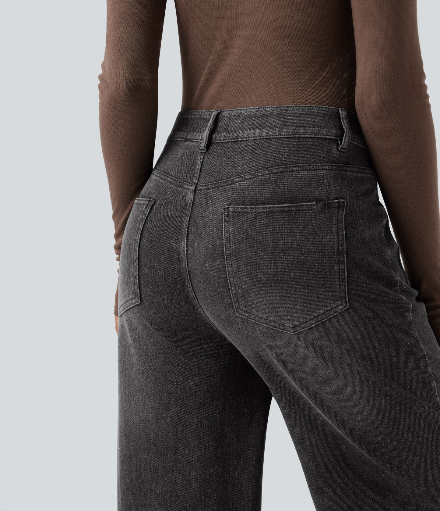 FlexMid Rise Straight Leg Casual Jeans with Pockets