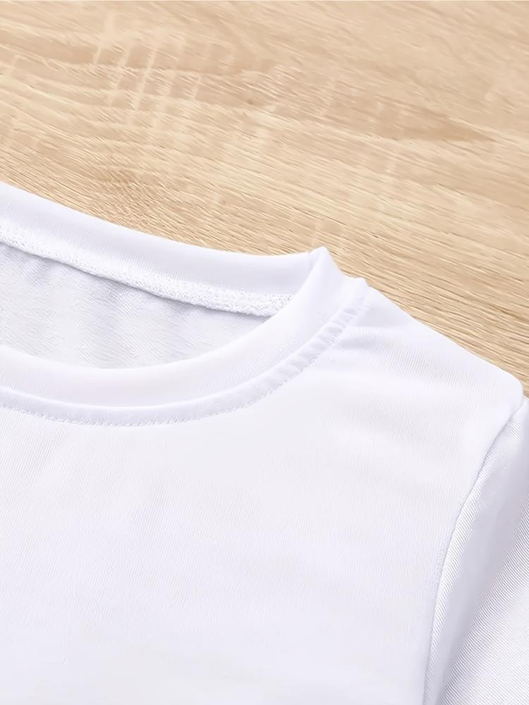 Girls' Casual Sportswear Set, Short Sleeve & Bell Bottoms, Comfortable Elastic Waist Pants, Spring Summer Outdoor Indoor Activities, Kids Girls Clothing