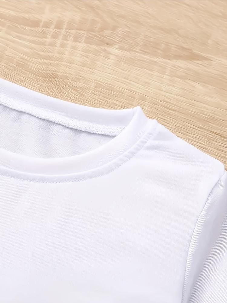 Girls' Casual Sportswear Set, Short Sleeve & Bell Bottoms, Comfortable Elastic Waist Pants, Spring Summer Outdoor Indoor Activities, Kids Girls Clothing