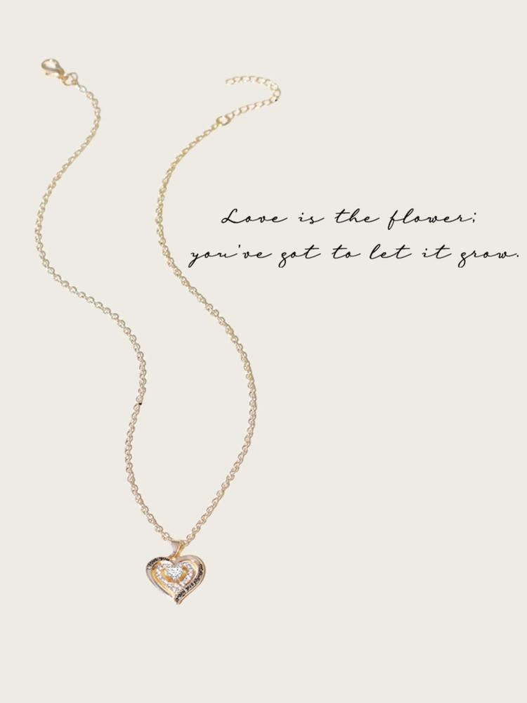 Heart Shaped Pendant Necklace with Bear Gift Box, Fashion Jewelry for Party, Daily Decor, Trendy All-match & Exquisite Jewelry for Birthday Gift