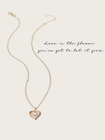 Heart Shaped Pendant Necklace with Bear Gift Box, Fashion Jewelry for Party, Daily Decor, Trendy All-match & Exquisite Jewelry for Birthday Gift