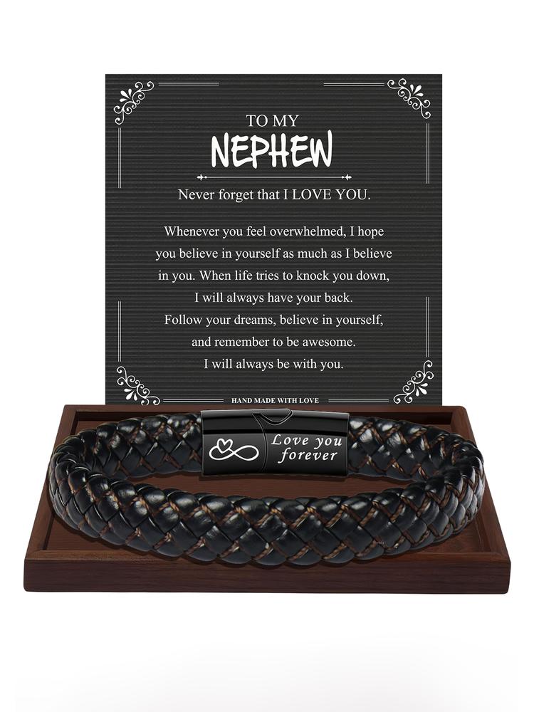 1PC Christmas Surprise Gift for Nephew - Classic Stylish Knotted Bracelet - Fashionable Eight-Byte Knotted Bracelet, Birthday Gift/Valentine’s Gift/Graduation Gift - A Blessing Gift for Nephew