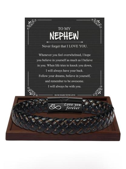 1PC Christmas Surprise Gift for Nephew - Classic Stylish Knotted Bracelet - Fashionable Eight-Byte Knotted Bracelet, Birthday Gift/Valentine’s Gift/Graduation Gift - A Blessing Gift for Nephew