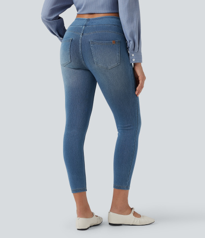 FlexHigh Waisted Pockets Denim Casual Leggings