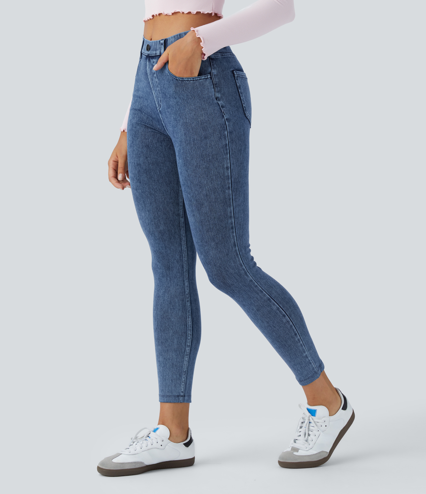 FlexHigh Waisted Pockets Denim Work Leggings