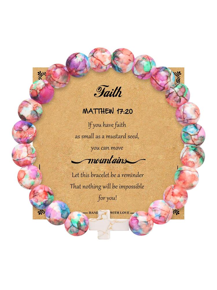 1PC Christmas Gifts for Women Daughter Mom Niece Aunt Girlfriend Friends, Cross Bracelets for Her, Valentine's Day, Easter, Mother's Day Gifts, Christmas Stocking Stuffer for Her