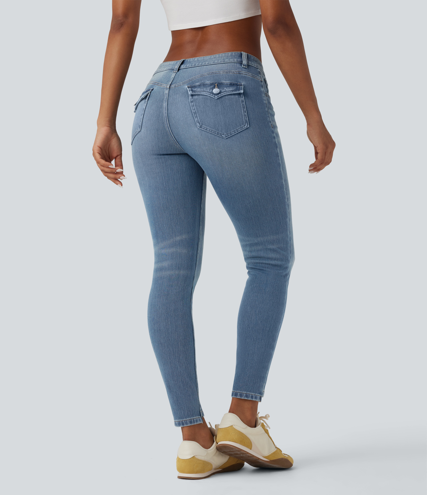 FlexLow Rise Casual Skinny Jeans with Pockets