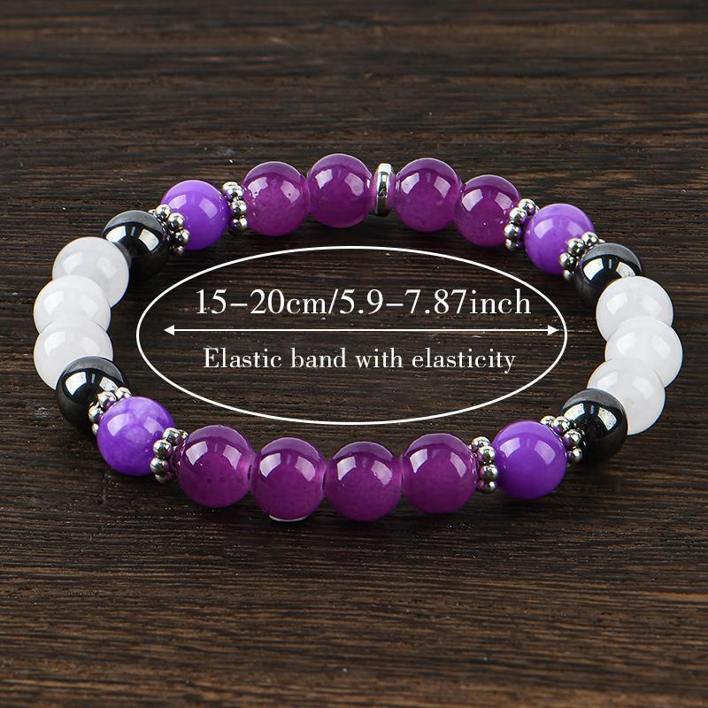 help sleep Purple Crystal Bead Elastic Bracelet - Perfect Gift for Men And Women, Brings Serenity8 Luck -Sparkling Faux Crystal Jewelry, Infused with Prosperity Energy