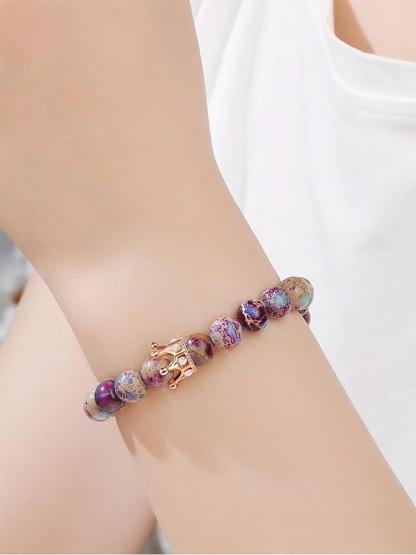 Creative Stone Beaded Bracelet, Fashionable Jewelry for Women & Girls, Trendy All-match & Exquisite Jewelry for Birthday Gift
