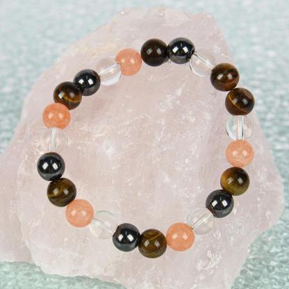 1PC Solar Plexus Chakra Healing Crystals Beads Band With Tiger Eye For Stress Relief Bracelet, Men And Women's Confidence And Self-Esteem Jewelry Gift - Homeopathic Solid Format