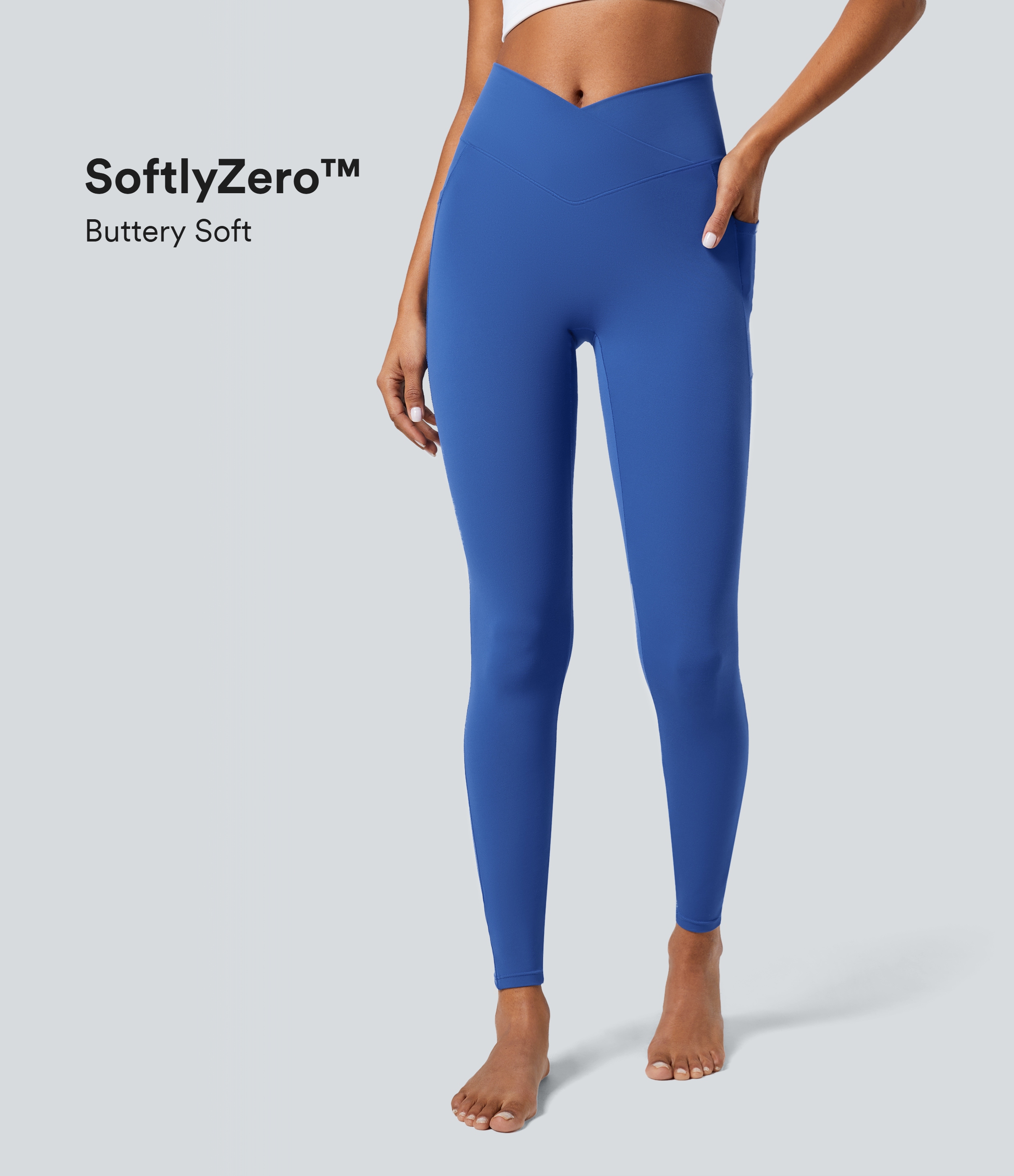 SoftlyZeroCrossover Pocket Plain Leggings-UPF50+