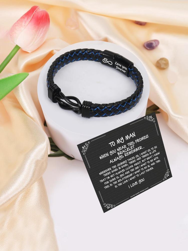 Men's Minimalist Temperament Knot Design Braided Bracelet, Fashion Jewelry for Party, Daily Clothing Decor, Trendy All-match & Exquisite Jewelry for Birthday Gift