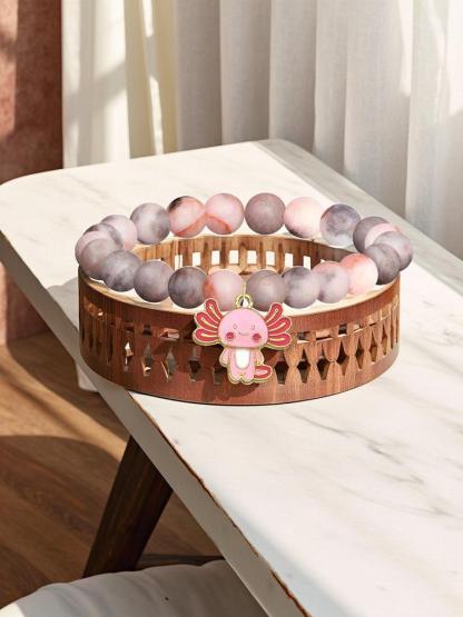 1PC Christmas Axolotl Charm Bracelet, Stocking Stuffer Gift for Mom Aunt Son Teacher Daughter Sister, Cute Animal Jewelry - Birthday Gift/Valentine's Day Gift - Cute Gift for Best Friend Friendship Gift - Anniversary Love Gift