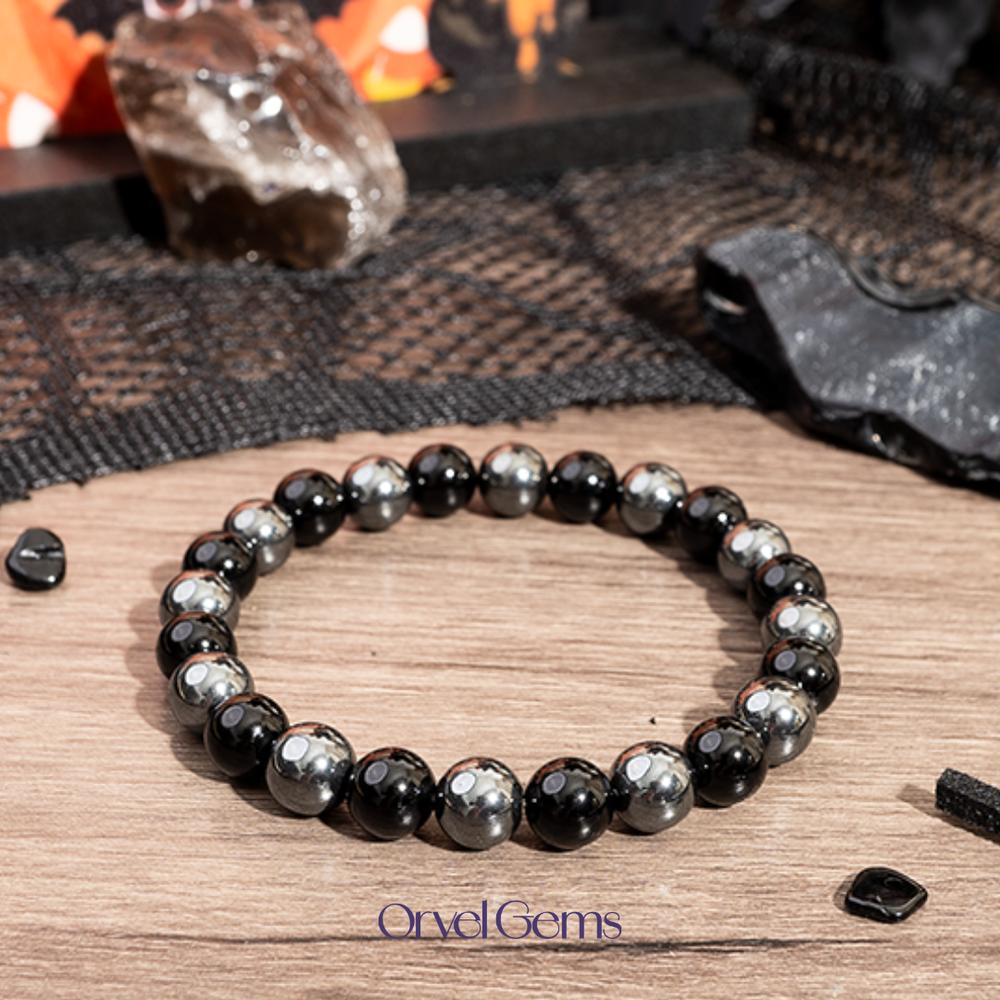 BF SALE: [1/$9.99, 3/$19.99] Protection & Memory Healing Bracelet – Black Tourmaline & Hematite 8mm Gemstone Beads | Unisex Crystal Jewelry for Men & Women | Daily Wear Grounding, Energy Shield & Halloween Protector Gift #TikTokShopBlackFriday