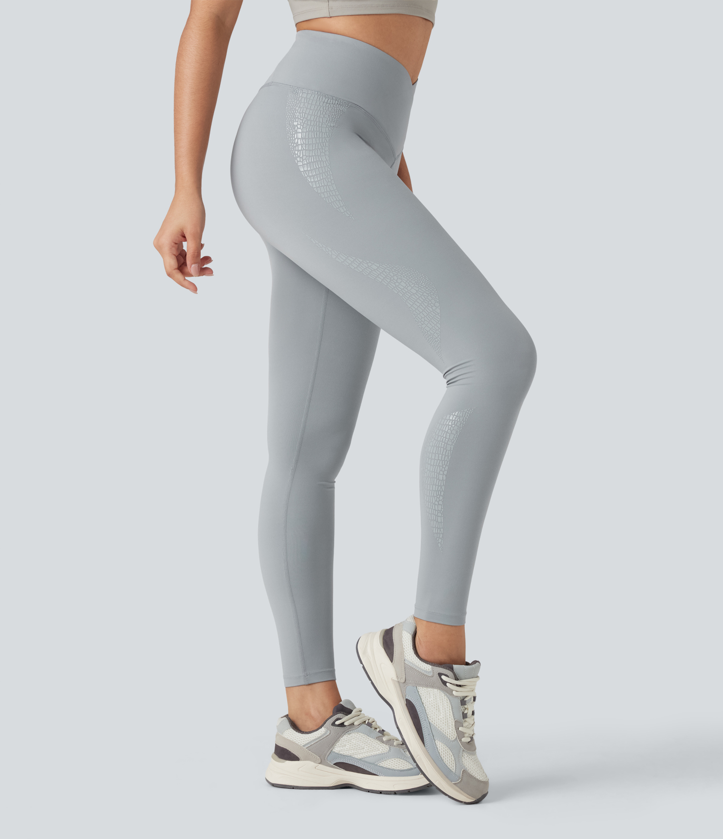 SoftlyZeroHigh Crossover Waisted Skinnny Yoga 7/8 Leggings with Pockets-UPF50+