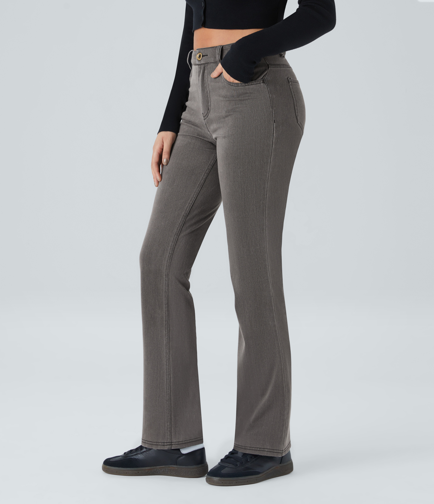 FlexMid Rise Pockets Casual Bootcut Jeans