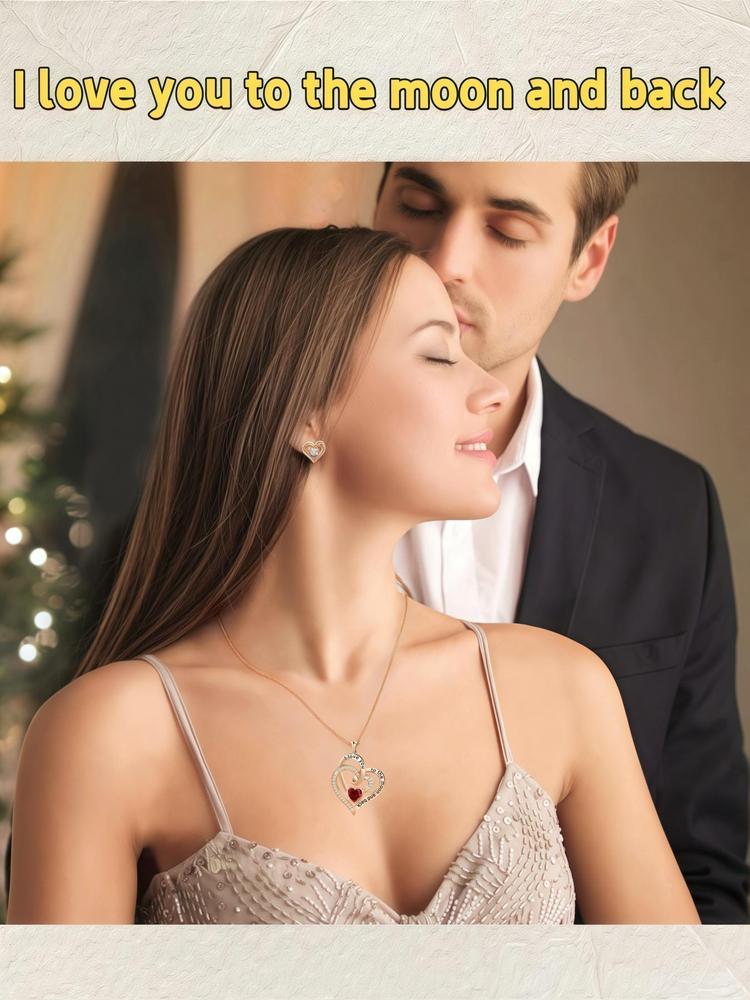 Bear Rose Box with Heart Shaped Necklace, Gift for Women, Fashion Jewelry for Party, Daily Decor, Trendy All-match & Exquisite Jewelry for Birthday Gift