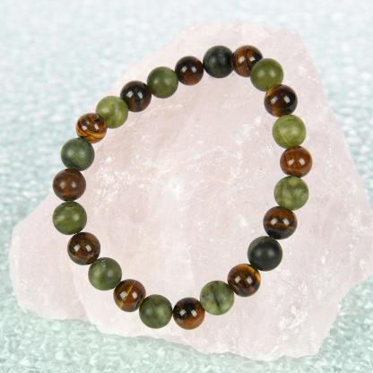 Tiger Eye Stone Bracelet Attracts Wealth, Stretchable Money Attraction Bracelet- Unisex Jewelry Gift glass  beads pulsera  amatista unity  bracelet protection bracelet encouragement gift fashion artificial Colorblock Beaded Crystal Bracelet