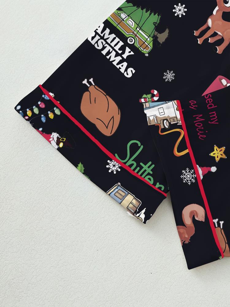 【Christmas Pajamas】Women's Christmas Pajama Set, Elegant Long Sleeve Top & Pants, Comfortable Home Wear, Fall Winter, Cute Holiday Gift Idea，christmas movie,Pajama Day,Pajama Party,christmas Vacation,EIF,Clark Christmas, Loungewear