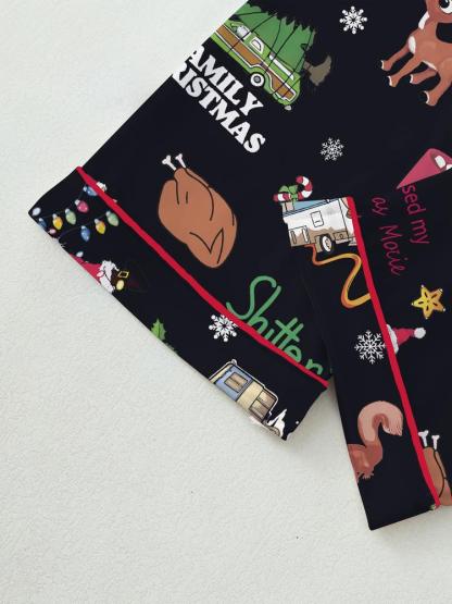 【Christmas Pajamas】Women's Christmas Pajama Set, Elegant Long Sleeve Top & Pants, Comfortable Home Wear, Fall Winter, Cute Holiday Gift Idea，christmas movie,Pajama Day,Pajama Party,christmas Vacation,EIF,Clark Christmas, Loungewear