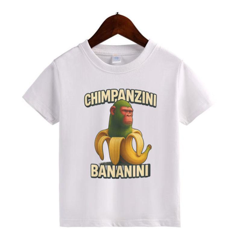 Italian Brainrot Meme Character Hand Drawn for Kids T-Shirt Toddler Boy Funny T-Shirt with Various Designs Including Ballerina Cappuccino and Chimpanzini Bananini