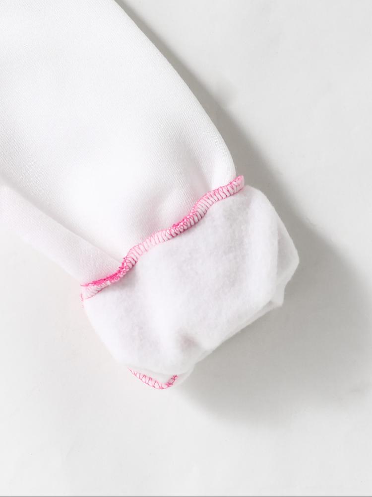 Girls Baseball Jacket Coat, Cartoon Design, Elastic Fabric Striped Trim Jacket, Fitted Style, Fall & Winter School Uniform, Outdoor Indoor Sports Wear