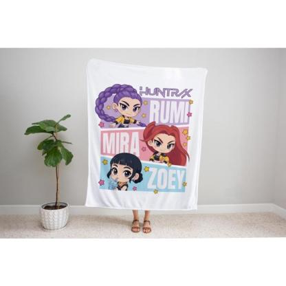 Huntrix Blanket, Kpop Demon Hunter Blanket, Huntrix Rumi, Mira, Zoey Blanket, Gift For Huntrix Fans, Anime Flannel Throw, Huntrix Bedding,K-pop Demon Hunters Merch