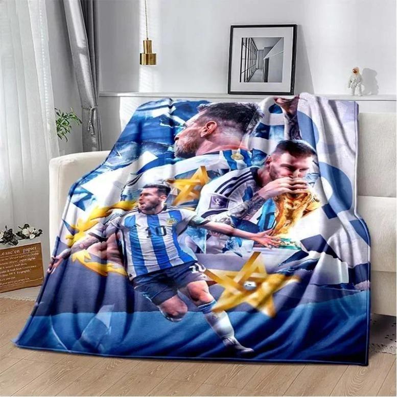 Football superstar L-Leo-Messi-i flannel adult and children's blanket sofa bed decoration blanket portable blanket gift
