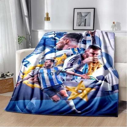 Football superstar L-Leo-Messi-i flannel adult and children's blanket sofa bed decoration blanket portable blanket gift