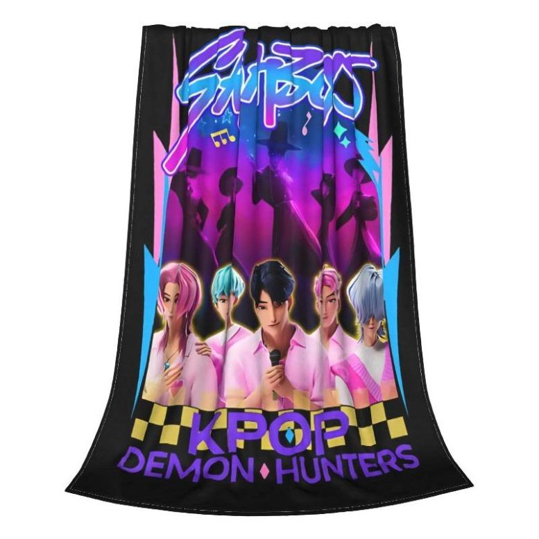 Saja Boys Kpop Demon Hunters Blanket Flannel Summer Multifunction Warm Throw Blanket For Bed Couch Bedspreads, Christmas Blanket, Christmas Gift, Thanksgiving Blanket, Gift For Men & Women, Gift For Kids