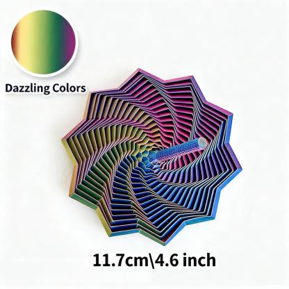 3D Printed Expanded Sensory Fidget Star, New Stress Relief Sensory Whirling Spiral with Handle, Very Satisfying Sight and Sound with Hypnotizing Visual Fidget Toy