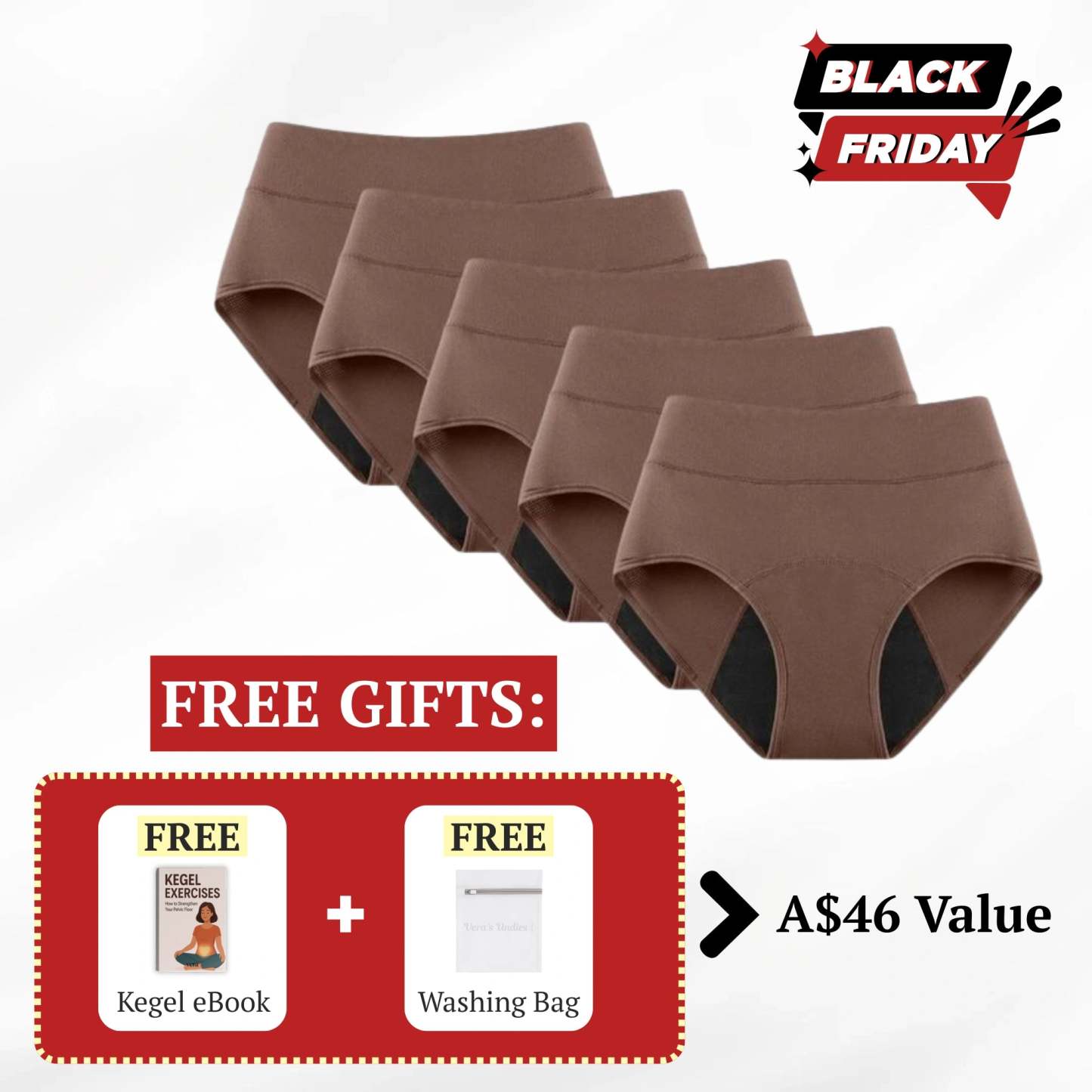 Vera's Signature Leakproof Underwear (5-Pack)