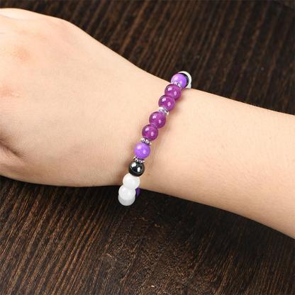 help sleep Purple Crystal Bead Elastic Bracelet - Perfect Gift for Men And Women, Brings Serenity8 Luck -Sparkling Faux Crystal Jewelry, Infused with Prosperity Energy