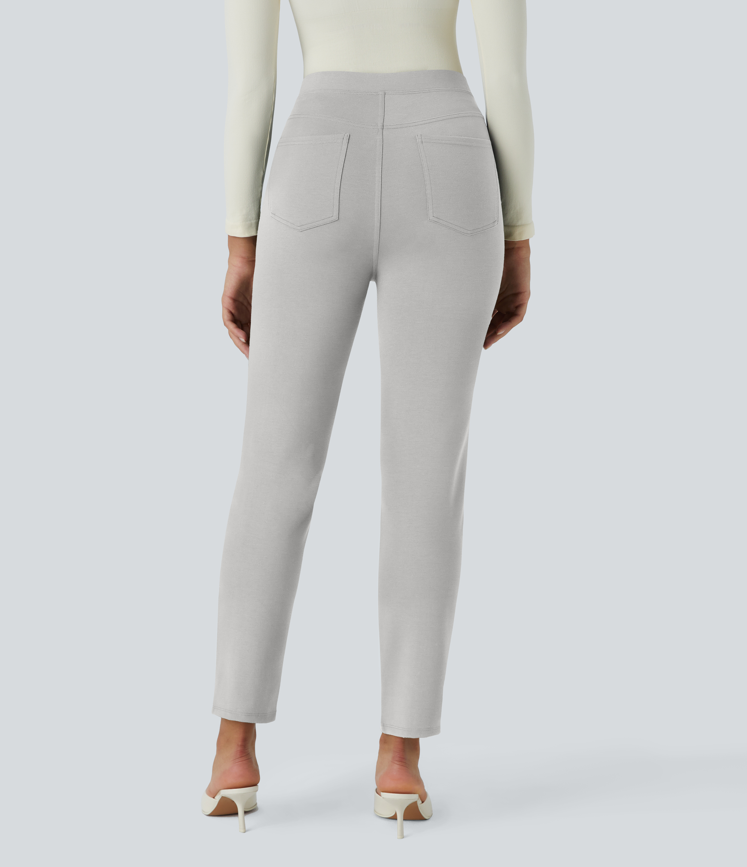 FlexHigh Waisted Pocket Slim Work Pants