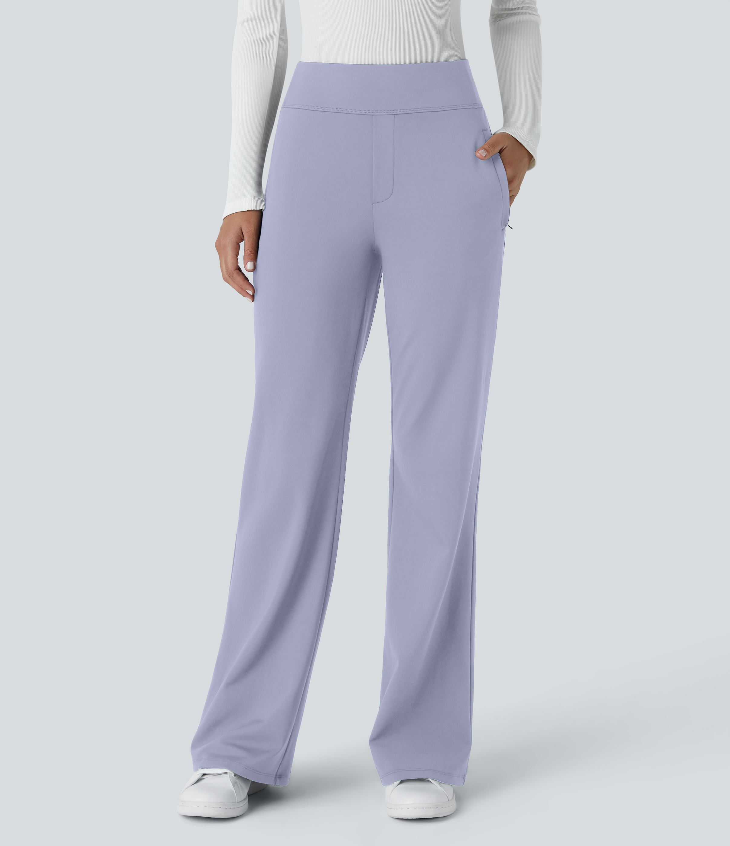 FlexMid Rise Side Zipper Pocket Work Flare Pants