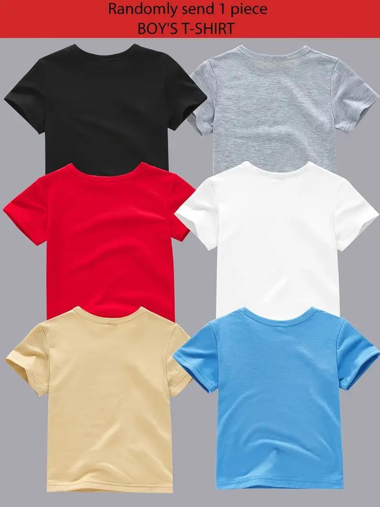 Boys' Summer Fashion Long Sleeve T-Shirt, Random Style Print Tee, Comfortable Casual Fit, Perfect Gift for Kids