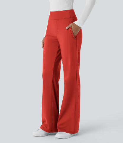FlexMid Rise Side Zipper Pocket Work Flare Pants