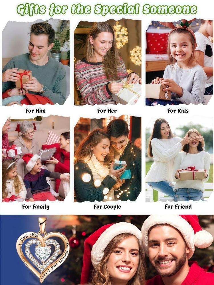 Heart Shaped Pendant Necklace with Bear Gift Box, Fashion Jewelry for Party, Daily Decor, Trendy All-match & Exquisite Jewelry for Birthday Gift