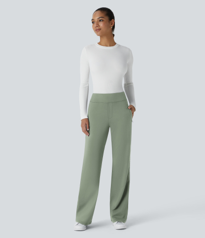 FlexMid Rise Side Zipper Pocket Work Flare Pants