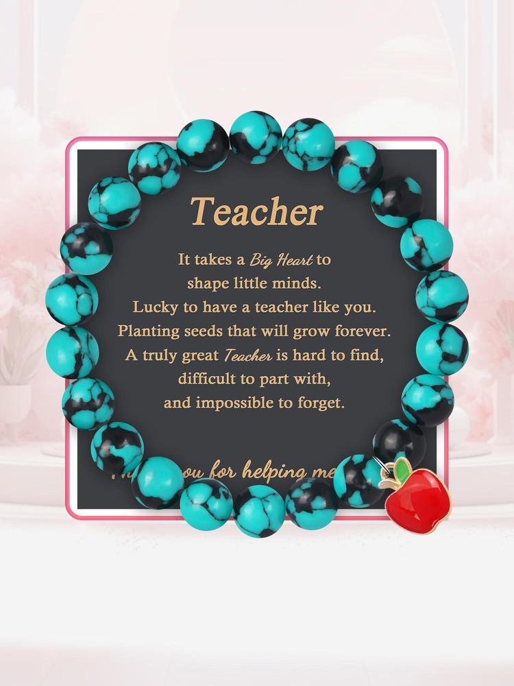 Teacher's Day Gift, Red Apple Bracelet Gift for Teacher, Thank You Gift for Teacher, Christmas Gift for Teacher