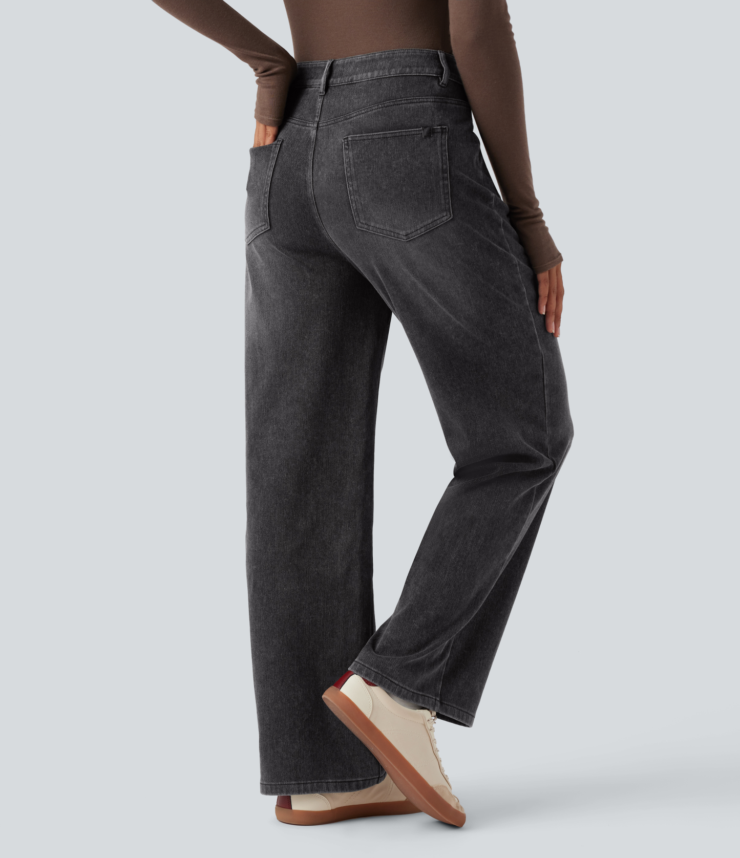 FlexMid Rise Straight Leg Casual Jeans with Pockets