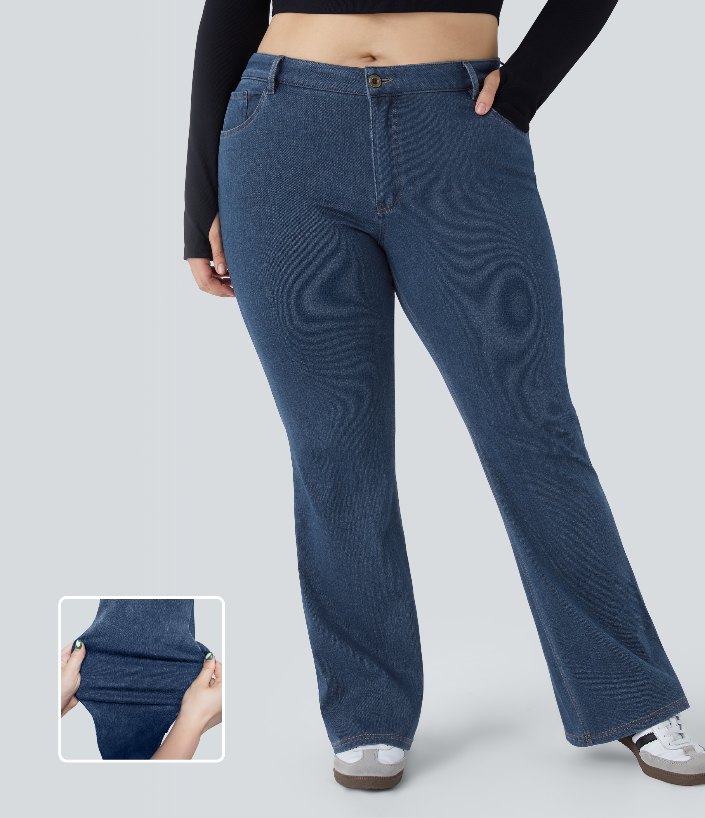 FlexMid Rise Pockets Casual Plus Size Jeans