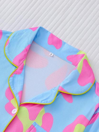 Women's Leopard Print Pajama Set, Casual Fitted Long Sleeve Top & Elastic Pants, Soft Comfortable Sleepwear for Fall Winter