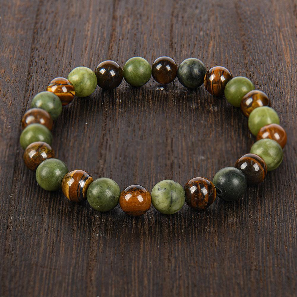 Tiger Eye Stone Bracelet Attracts Wealth, Stretchable Money Attraction Bracelet- Unisex Jewelry Gift glass  beads pulsera  amatista unity  bracelet protection bracelet encouragement gift fashion artificial Colorblock Beaded Crystal Bracelet
