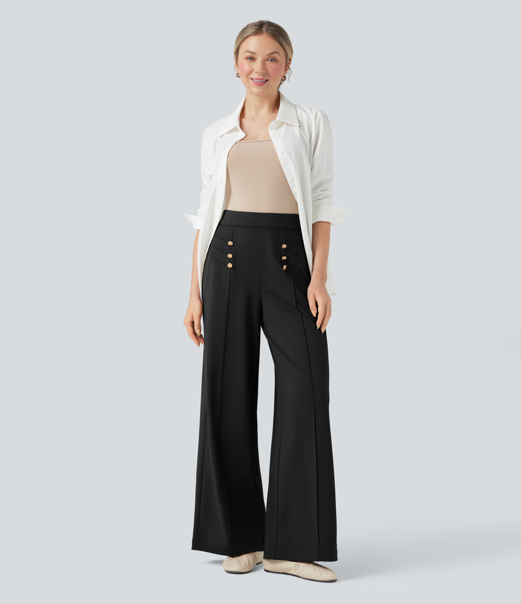 FlexHigh Waisted Work Baggy Pants with Pockets