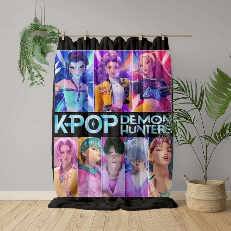 Kpop Demon Hunters Blanket - Kpop Demon Hunters Movie Blanket - Kpop Demon Hunters Inspired Blanket - Gift For Her Gift For K-Pop Fans,Zoey,Mira,Rumi,Huntrix,Sajaboys,Gift For Kids, Gift For Men & Women, K-POP Demon Hunters Merch