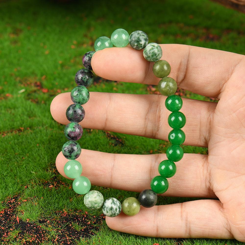 New Beginning Handcrafted Bracelet with Green Aventurine & Epidote Granite - Crystal Jewelry for Prosperity, Peace & Hope  Crystal  Bracelet